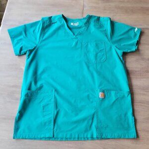 Carhartt Force Women’s Scrub Top Medium Blue Medical Nurse Healthcare Workwear